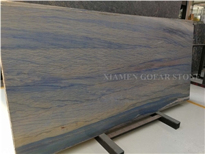 Azul Macaubas Quartzite Polished Slab Tiles,Machine Cutting Brazil Blue Panel Bathroom Wall Cladding,Hotel Floor Covering Pattern Skirting Gofar