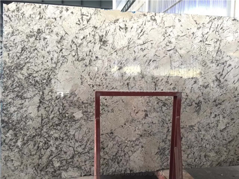 Persian Pearl Granite Brazil White Polished Slabs,Machine Cutting Panel Floor Covering,Hotel Lobby Walling