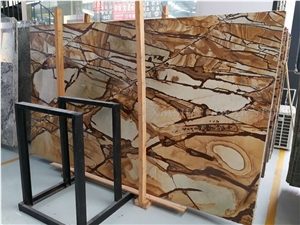 Stone Wood Pomomino Quartzite Interior Polished Slabs,Machine Cutting Brown Quartzite Tile Panel for Interior Walling Panel Gofar