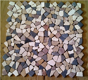 Marble Mosaic / Pebble Mosaic / Brick Mosaic / Wall Mosaic / Mosaic Tile Backsplash / Tumbled Mosaic