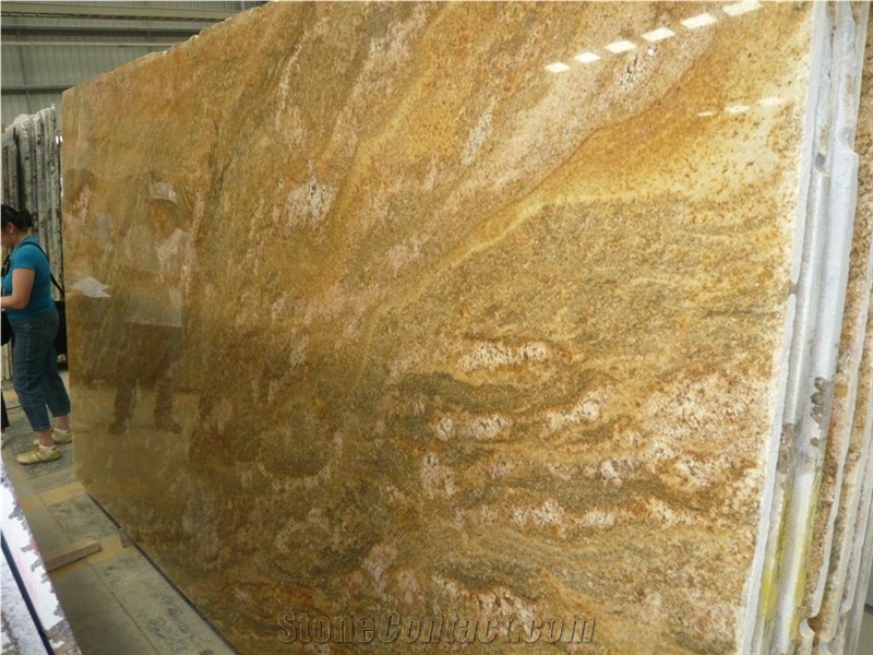 India Imperial Gold,Royal Gold Granite,Yellow Polished Gangsaw Big Slabs,Wall and Floor Covering,Natural Stone Flooring Tiles,Golden Decoration