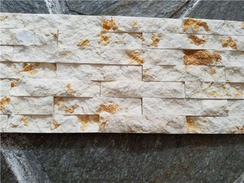 Sunny Light Yellow Beige Marble Cultured Stone Brick