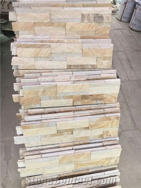 Yellow And Beige Sandstone Cultured Stone Stacked Stone