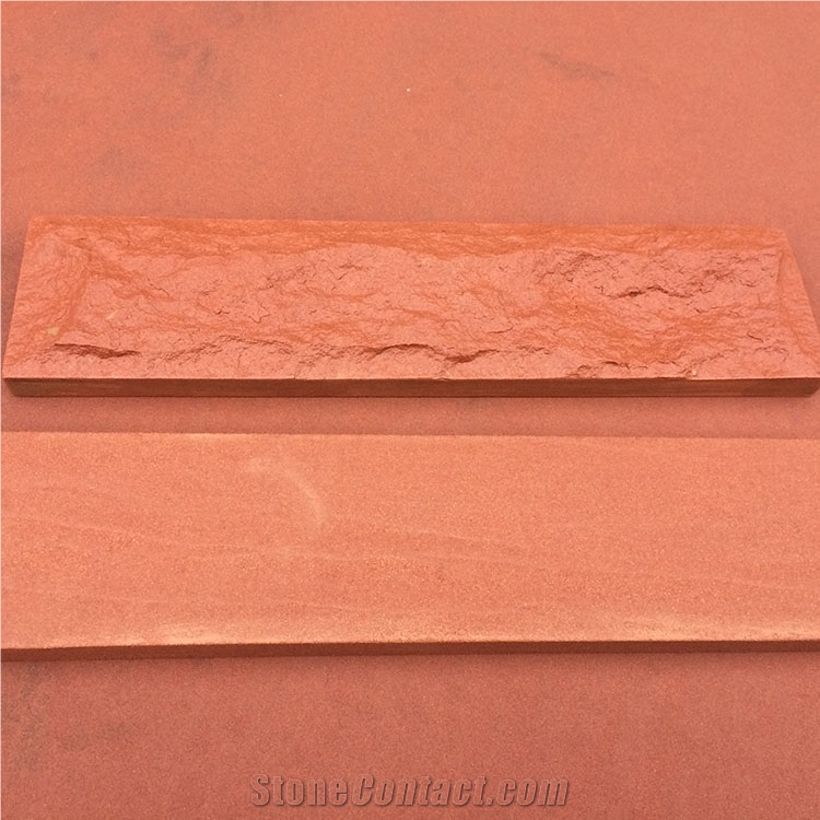 China Natural Stone Red Sandstone Wall Covering 600*400 Honed Surface Quarry Owner and Factory Direct Sale