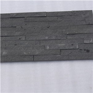 Natural Black Sandstone Panels Stacked Stone Decorative Exterior Wall Panels