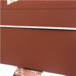 Natural Red Stone China Red Sandstone Honed Surface 60*40*3 Cm，Sandstone Tiles & Slabs