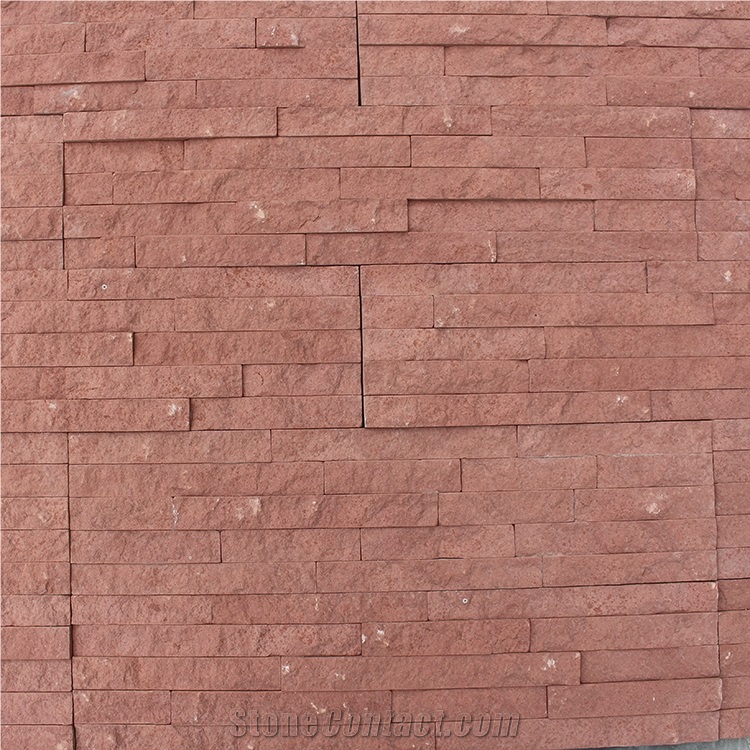 Red Culture Stone Veneer Cheap Sandstone Culture Stone Quarry Owner and Factory Direct Sale,Stacked Stone for Wall Cladding Panel