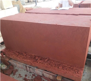 Red Sand Stone Panels Red Sandstone Wall Covering Quarry Owner and Factory Direct Sale