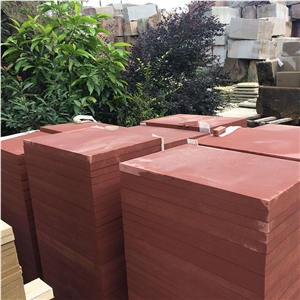 Red Sand Stone Wall Covering Red Sandstone Cladding 600*400 Honed Surface