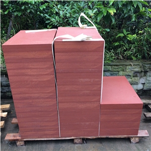 Red Sandstone Exterior for Walls 600*400*30 Honed Surface Customer Size