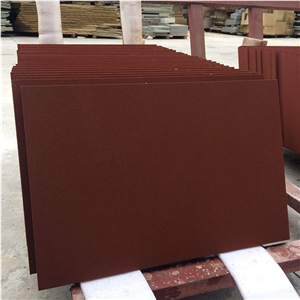 Red Sandstone Wall Covering Red Sand Stone Tiles Honed Surface 60*40 cm