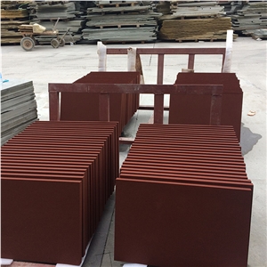 Red Sandstone Wall Covering Red Sand Stone Tiles Honed Surface 60*40 cm