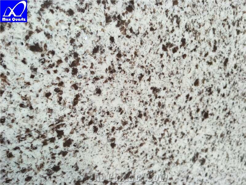 Double Brown Quartz Stone Slab,Artficial Quartz Stone 2cm Available Slab for American Kitchen Countertops Island Bar Top with Mitred End Panels