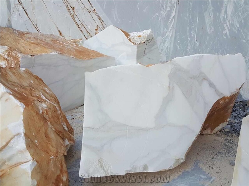 Italian Calacatta White Marble Blocks, Calacatta Own Quarry