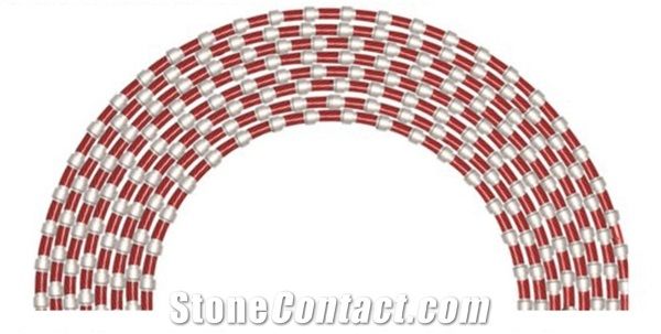 Rubbered Wire Saw Customized for Massly Exploiting Quarry Stones