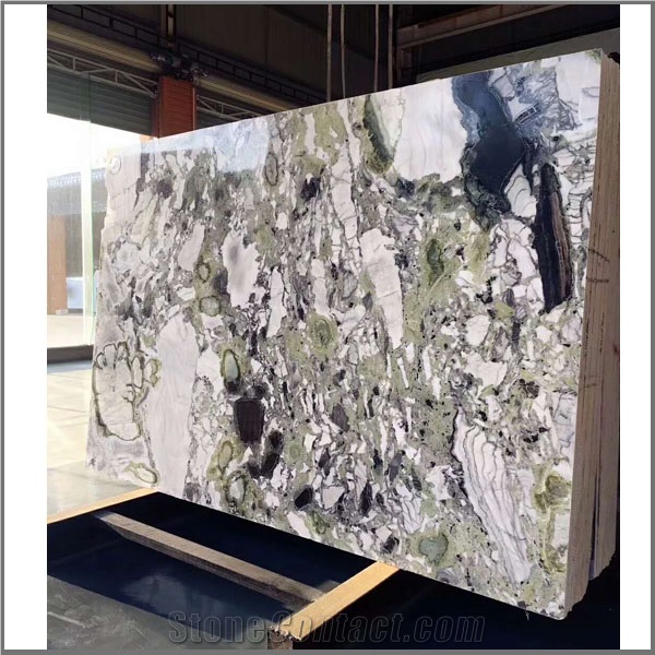 Chinesecolorful Cold Jade Marble Slab,Ice Green Panel Tiles