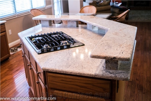 Raised Bar Millenium Cream Granite Traditional Kitchen Countertop