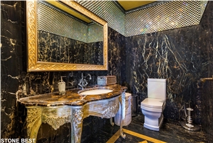Nero Portoro Marble Bathroom Design