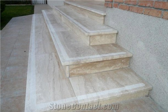 Daino Venato Marble Deck Steps