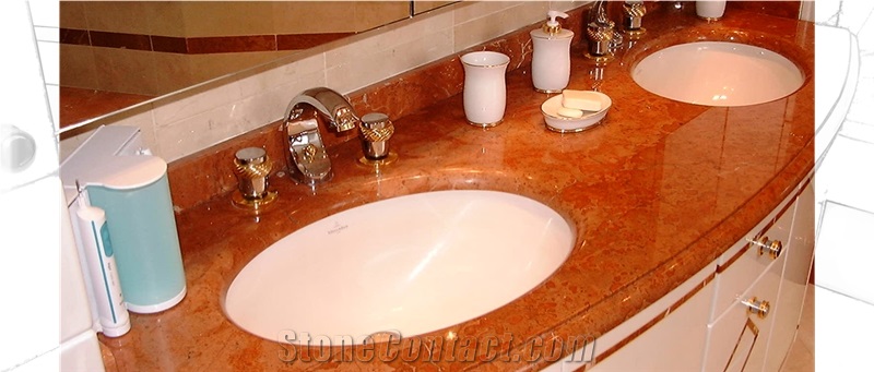 Rosso Asiago-Rosso Verona Marble Bathroom Top