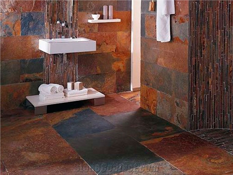Brazilian Rust Slate Wall and Floor Tiles