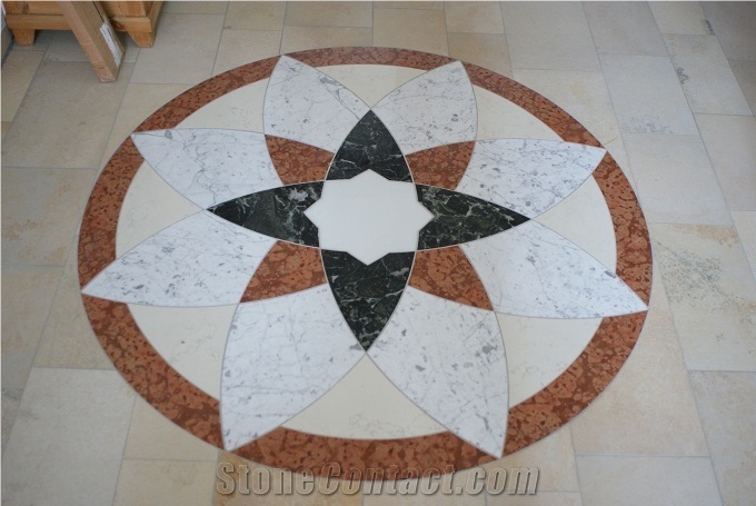 Marble-Granite Waterjet Floor Merdallions