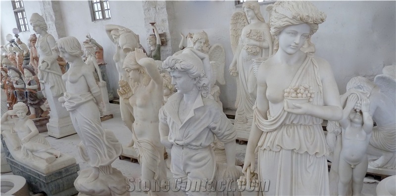 Memorial Sculptures- Guardian Angel Made Of Marble