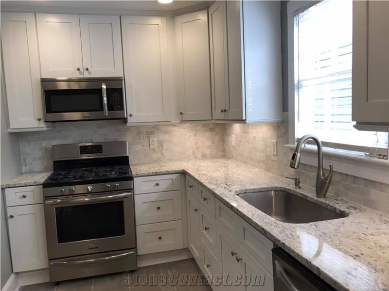 White Ice Granite Kitchen Countertop, Renovation