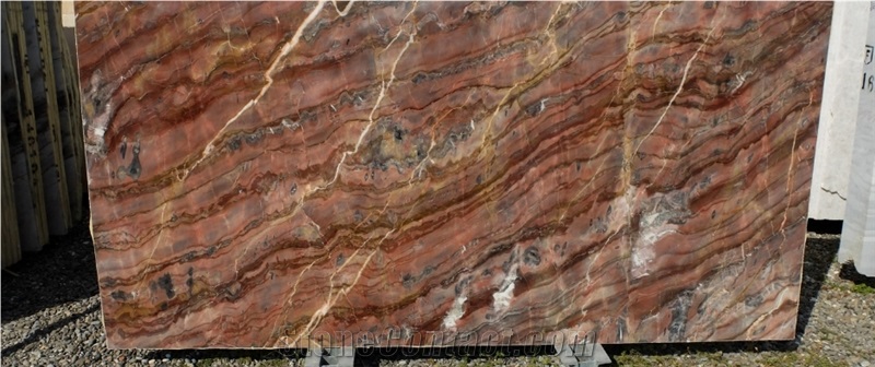 Marmo Rosso Oliva, Olive Red Marble Slabs