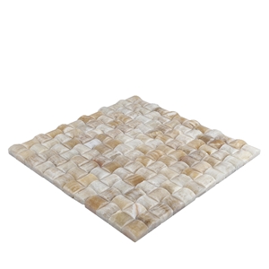 Honey Onyx Polished 3d Basketweave Mosaic
