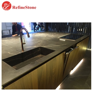Black Marble Kitchen Countertop, Marble Inlay Table Top