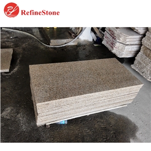 G682 Beige Granite Tiles,Cheap Flamed Chinese Yellow Granite for Project Slabs