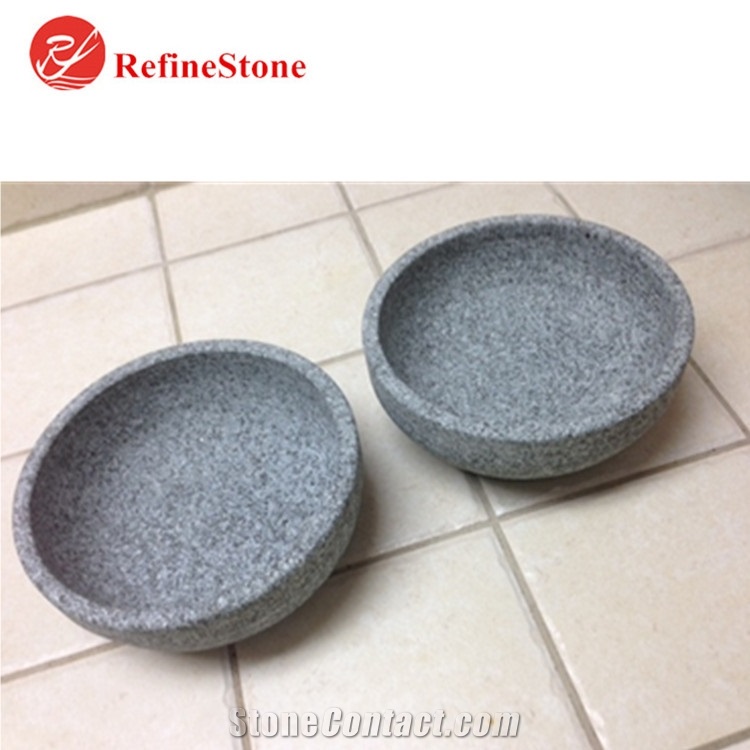 Eco Friendly Natural Stone Pot Korean Cooking Ware, Grey Granite