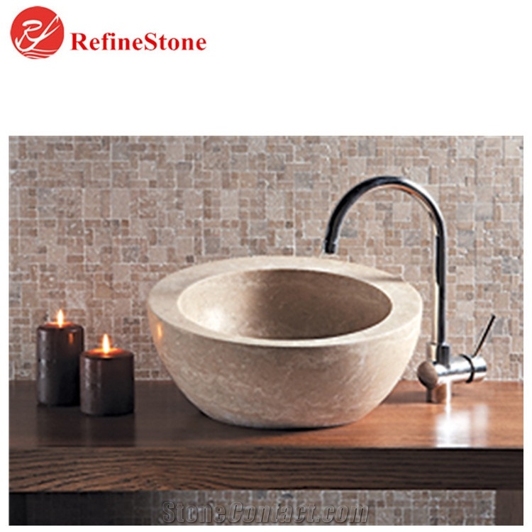 Natural River Stone Wash Sinks for Vanity Top,Black Bathroom Wash Countertop Basins