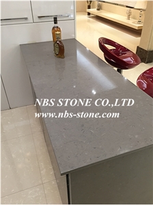 Grey Quartz Project,Countertop from China,Polished for Covering,Skirting,Natural Building Stone Decoration,Interior Hotel,Bathroom,Kitchentop