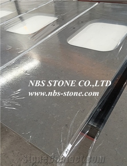Grey Quartz Project,Countertop from China,Polished for Covering,Skirting,Natural Building Stone Decoration,Interior Hotel,Bathroom,Kitchentop