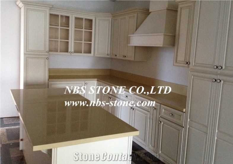 Yellow Quartz Project,Countertop from China,Polished Quartz for Covering,Skirting,Natural Building Stone Decoration,Interior Hotel,Bathroom,Kitchentop
