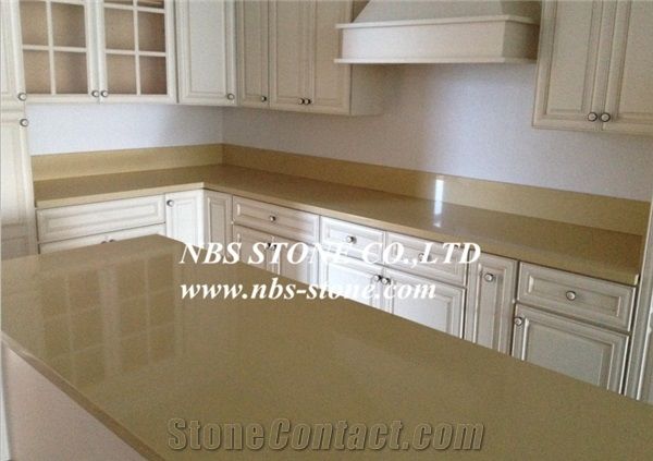 Yellow Quartz Project Countertop From China Polished Quartz For