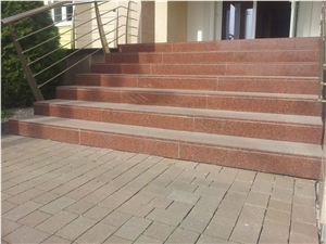 Red Porphyry Entrance Stair