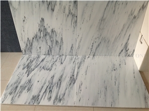 A Quality Blue Sky White Landscaping Marble Machine Cutting Slab,Tiles Panel for Interior Wall Cladding,Bathroom Floor Covering Pattern Polished Slabs