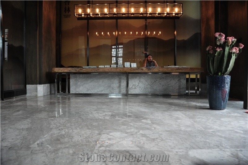 Agud Grey Ice Crystal Marble Slab Polished,Tile for Wall Cladding,Imperial Gray Marble Cut to Size Panel for Hotel Floor Covering