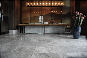 Agud Grey Ice Crystal Marble Stairs Riser Interior Stepping,Imperial Gray Marble Cut to Size Staicase Panel for Hotel Floor Covering