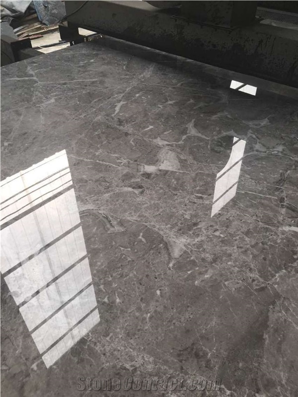 Athena Gray Marble Polished Marble Slab High Glossy,Grey Marquina Marble Tiles Panel for Bathroom Wall Cladding,Hotel Lobby Floor Paving Pattern
