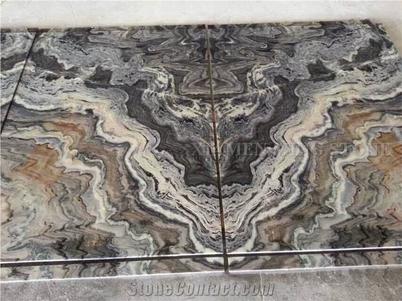 Australian Grey Marble Fantasy Wood Vein Marble Floor Medallion,Machine Cutting Waterjet Panel Floor Paving