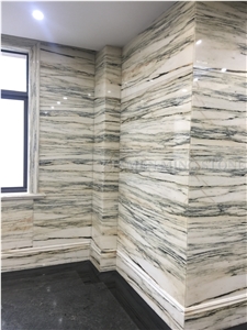 Bamboo White Wooden Marble Polished Marble Slabs with Green Veins,Cutting Tiles Panel for Wall Cladding,Floor Covering