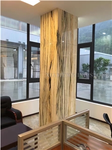 Bamboo White Wooden Marble Polished Marble Slabs with Green Veins,Verde Apollo Tiles Panel Interior Wall Cladding,Floor Covering