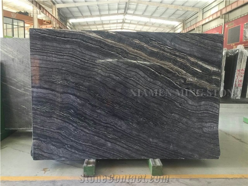 Block Stock Black Wooden Vein Marble Slab Polished, Ancient Nero Slabs Tiles Machine Cutting Panel Tiles for Wall Cladding,Floor Covering