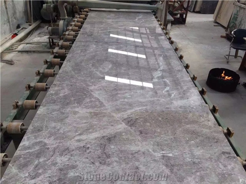 Blue Ice Grey Marble High Glossy Polished Marble Slab,Machine Cutting Panel Tile for Lobby Floor Covering,French Pattern