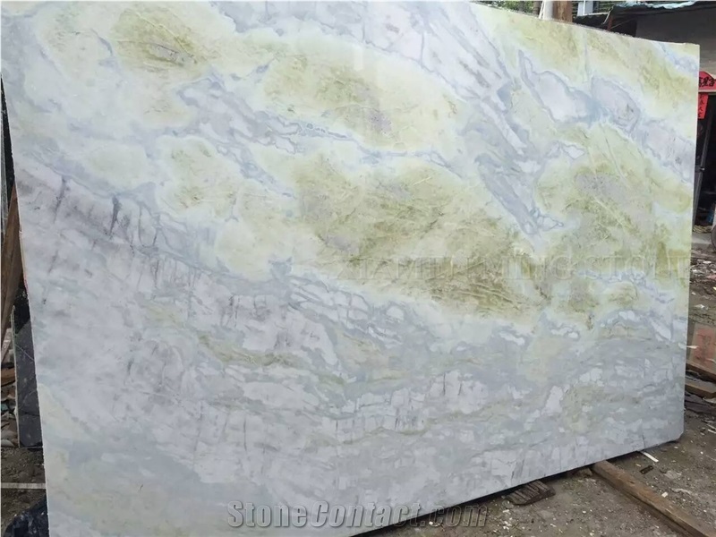 Blue River Marble Polished Lemon Ice Spring Slabs,Machine Cutting Tiles for Panel Floor Covering,Wall Cladding Skirting French Pattern