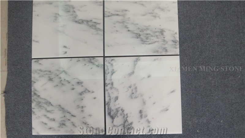 Blue Sky White Landscaping Marble Machine Cutting Tiles, Panel Interior Wall Cladding,Bathroom Floor Covering Pattern